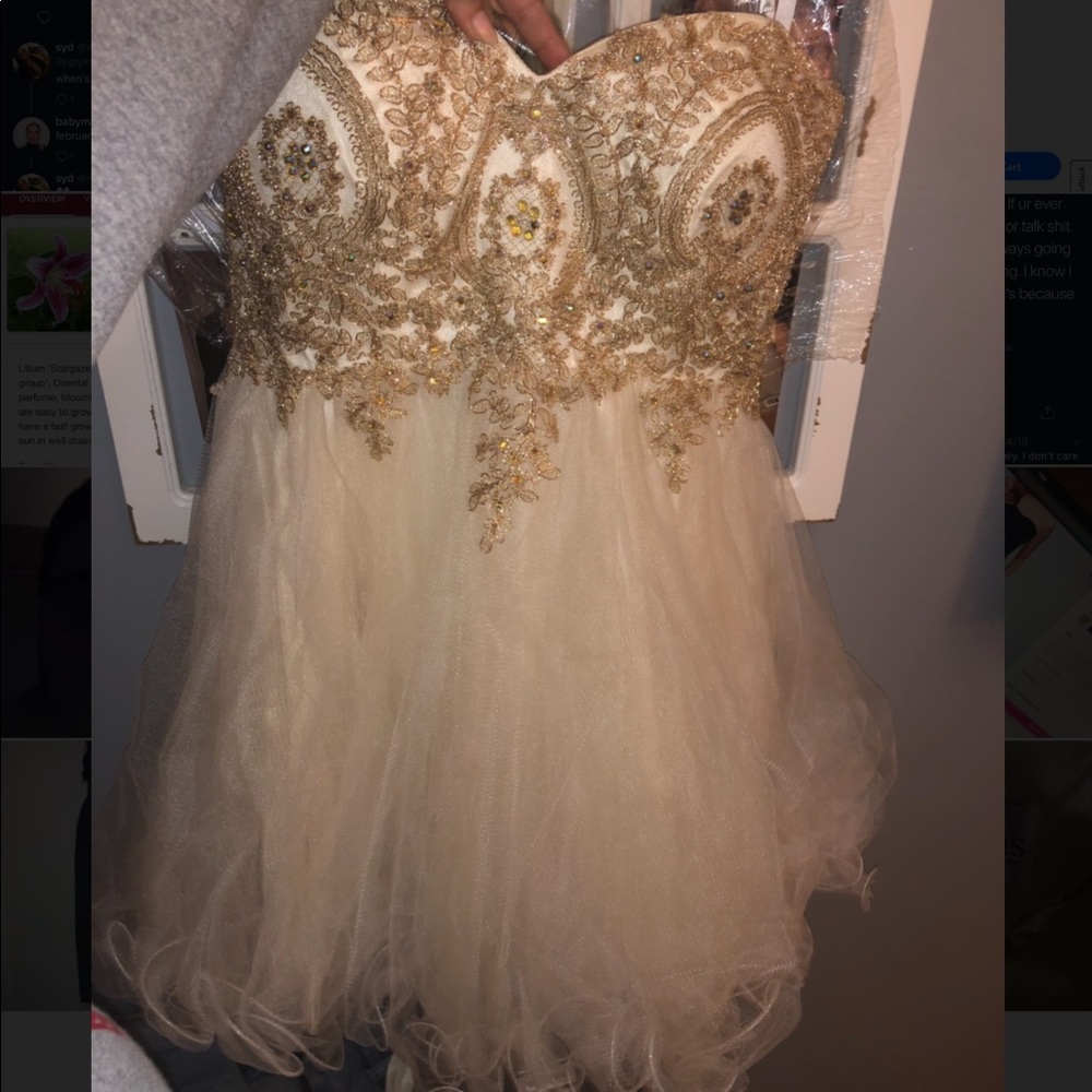 Embellished Homecoming Dress with Corset Back!